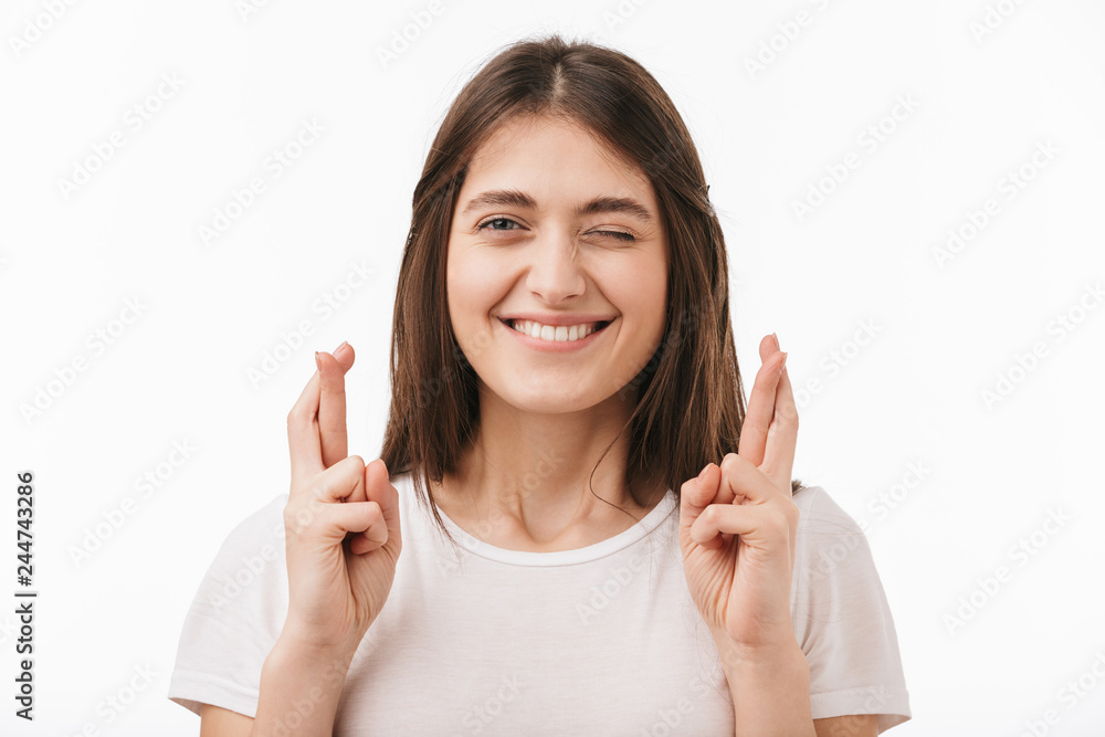 Close up of a young beautiful woman isolated Close up of a young beautiful woman isolated