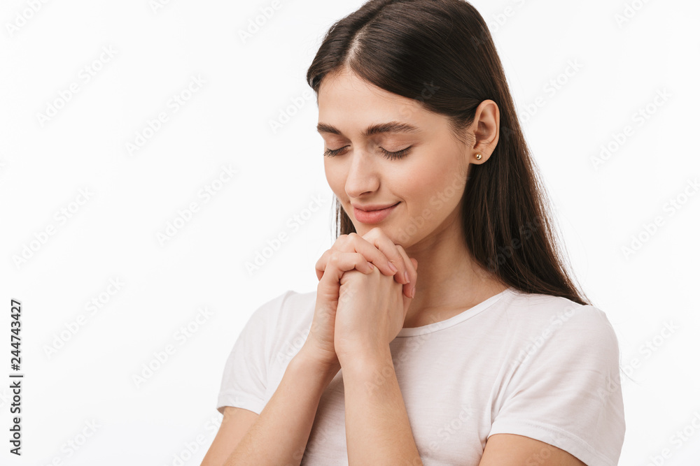 Close up of a young beautiful woman isolated Close up of a young beautiful woman isolated