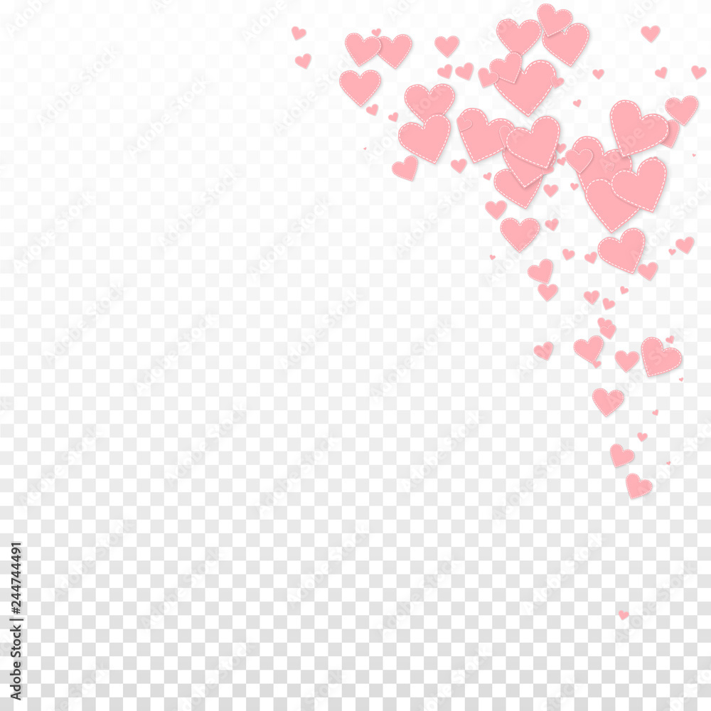 Pink heart love confettis. Valentine's day corner 