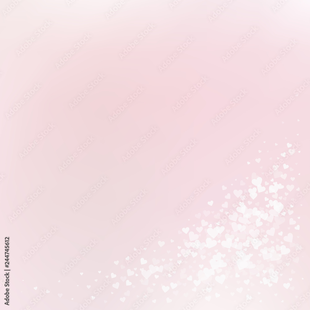 White heart love confettis. Valentine's day corner White heart love confettis. Valentine's day corner