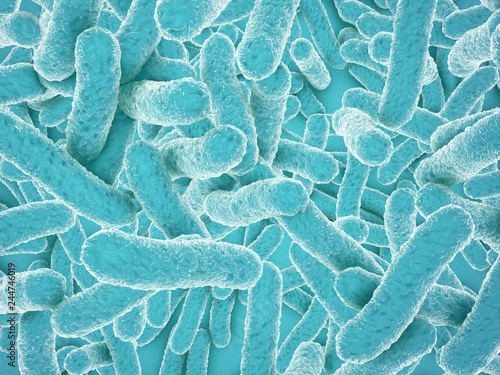 blue bacteria on blue background