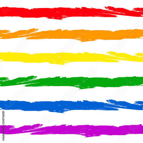 Rainbow - creative seamless pattern. LGBT flag colors.