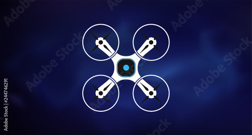 Modern robotic vector illustration with autonomous smart robot drone