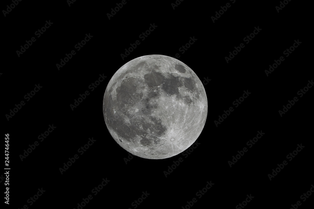 Obraz premium Full moon over Germany in January 2019