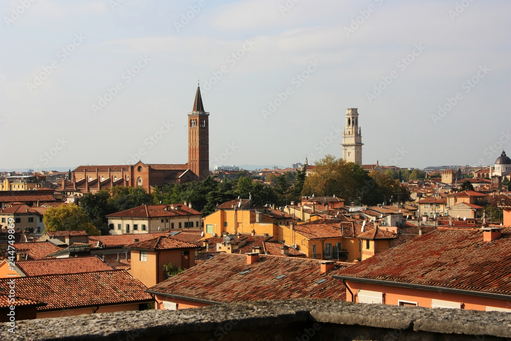 View of the medieval city of Verona, Italy