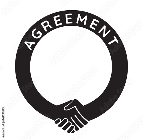 agreement- round handshake template,   put any number or text in the frame