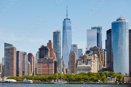 Manhattan skyline on a sunny day, New York City, USA.