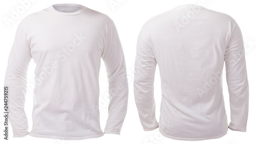 White Long Sleeved Shirt Design Template