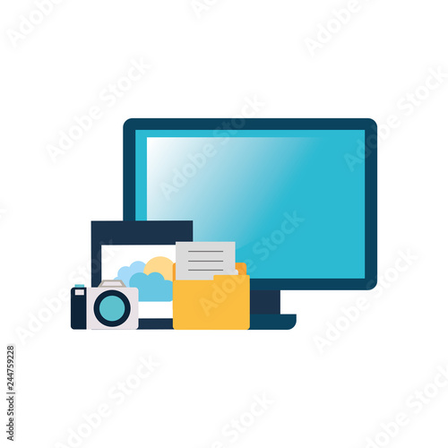 computer screen with objects isolated icon