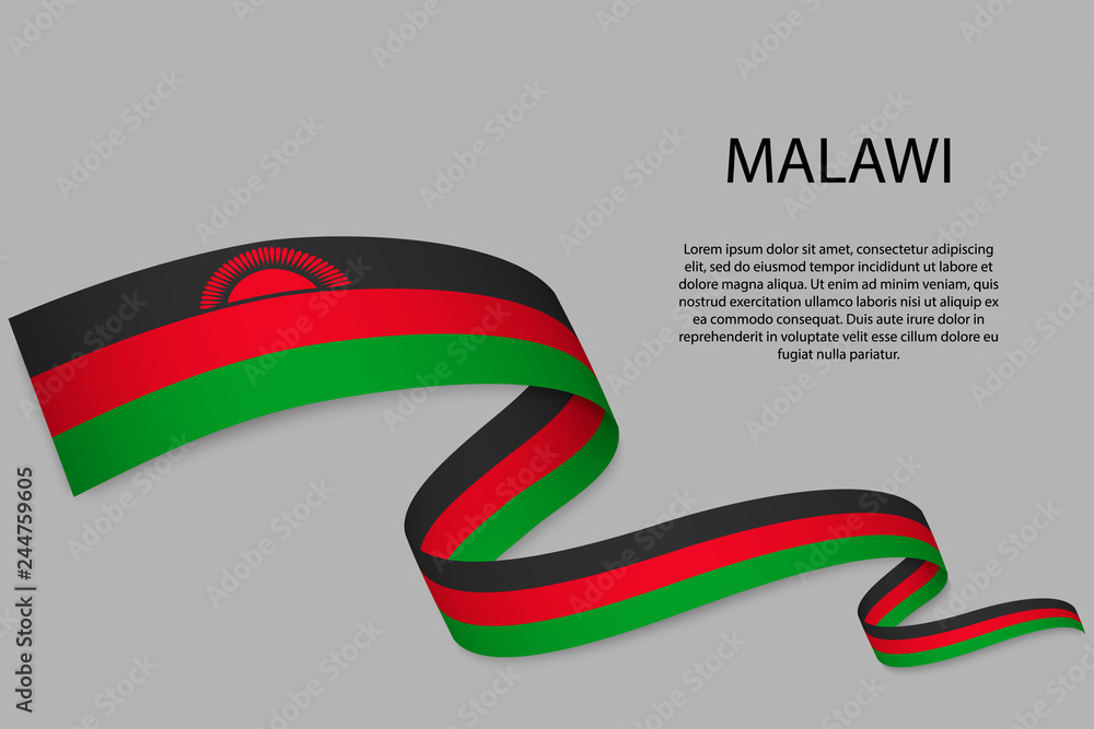 Waving ribbon or banner with flag Waving ribbon or banner with flag