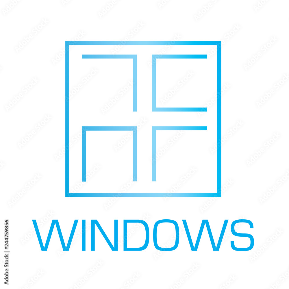 Obraz premium Vector logo on the theme of Windows, doors