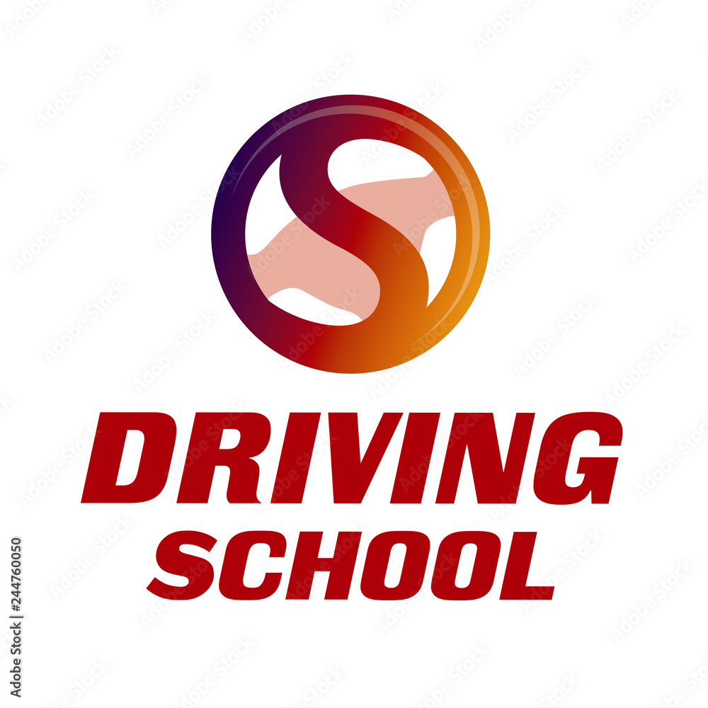 Fototapeta premium vector logo on the theme of driving school, car