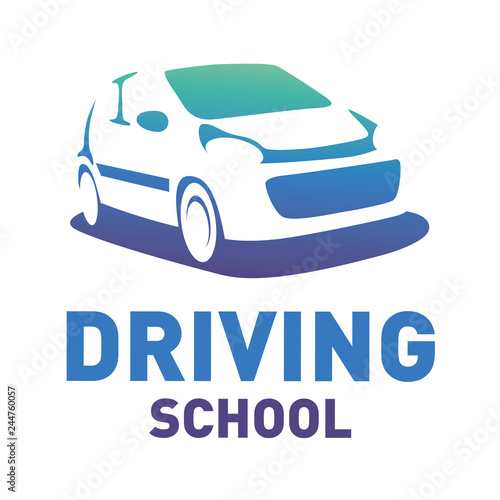 vector logo on the theme of driving school, car