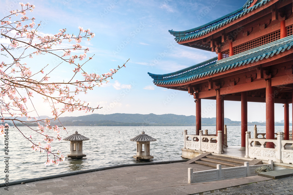 Obraz premium Beautiful landscape and landscape in West Lake, Hangzhou