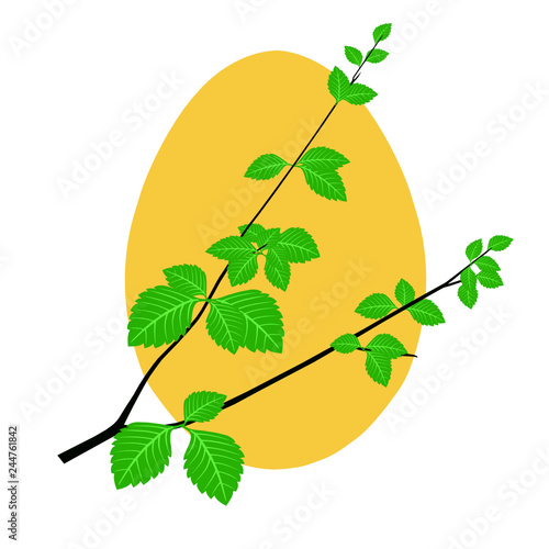 Egg with birch branch