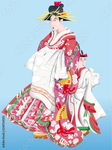 Illustration d'une oiran et son élève