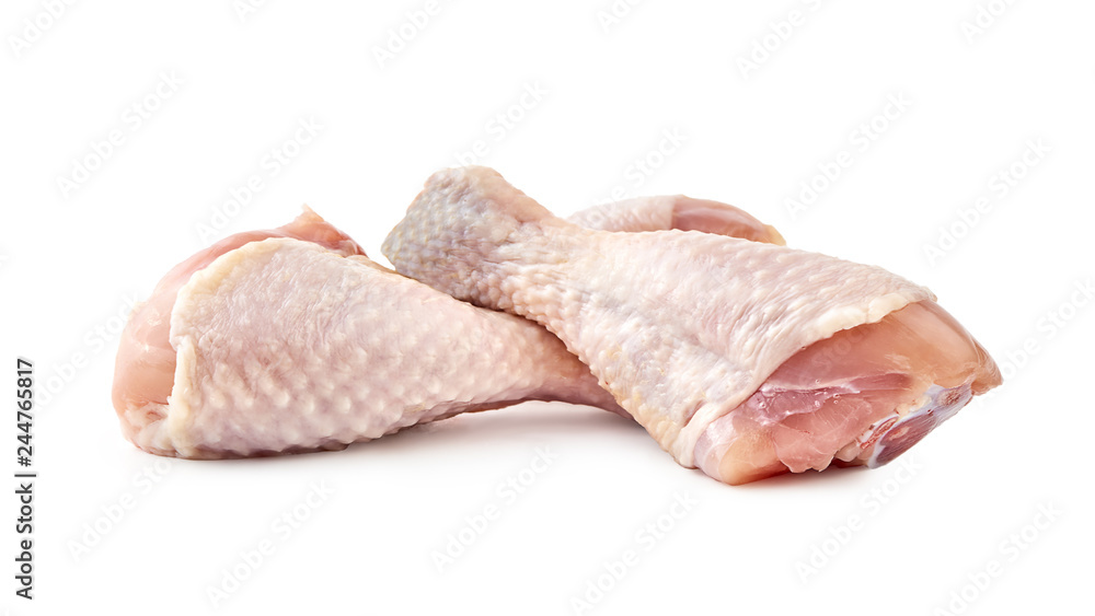 Raw chicken legs isolated on white background Raw chicken legs isolated on white background