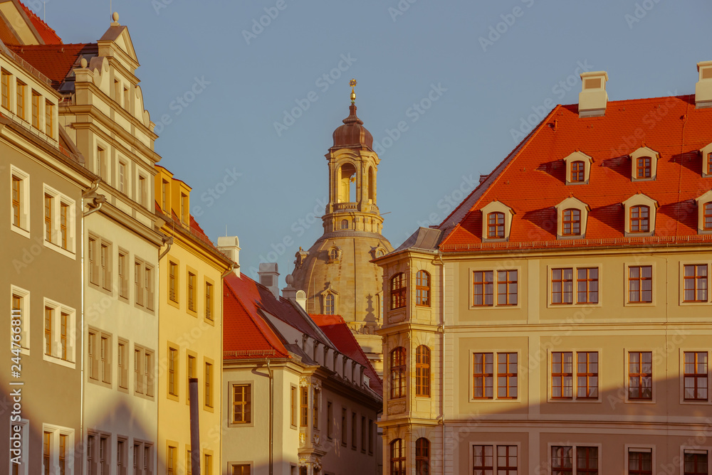 City of Dresden. Historical Center. Autumn evening in Dresden