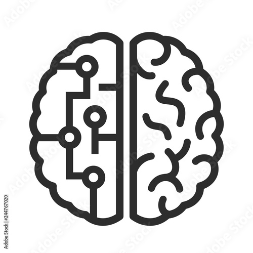 Brain technology vector logo