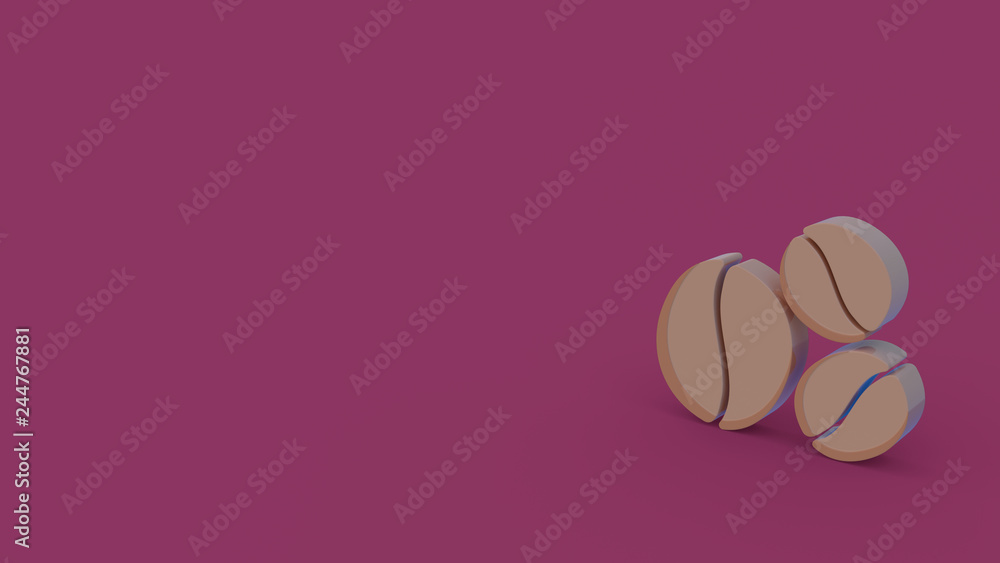 3d icon of coffee beans 3d icon of coffee beans