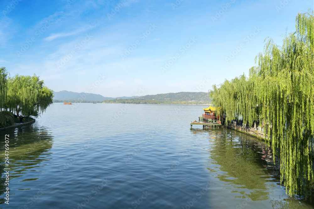 Beautiful landscape and landscape in West Lake, Hangzhou