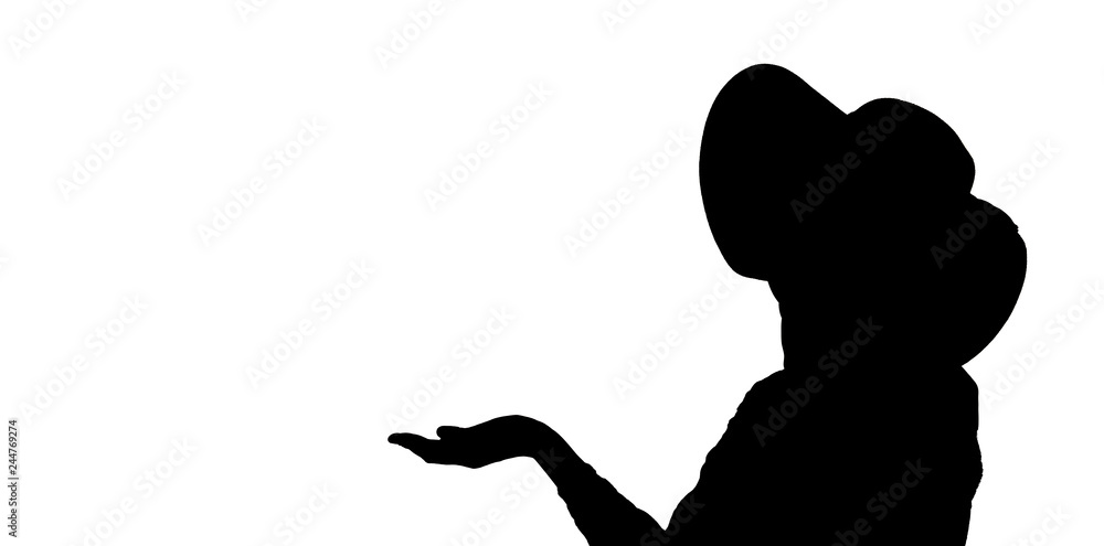 Silhouette of veiled teenager with white background. Silhouette of veiled teenager with white background.