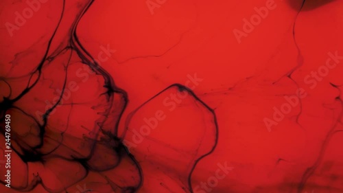 Acrylic paint organically flows in the liquid