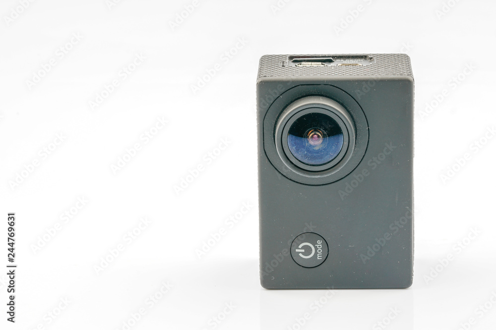 Action camera with white background. Action camera with white background.