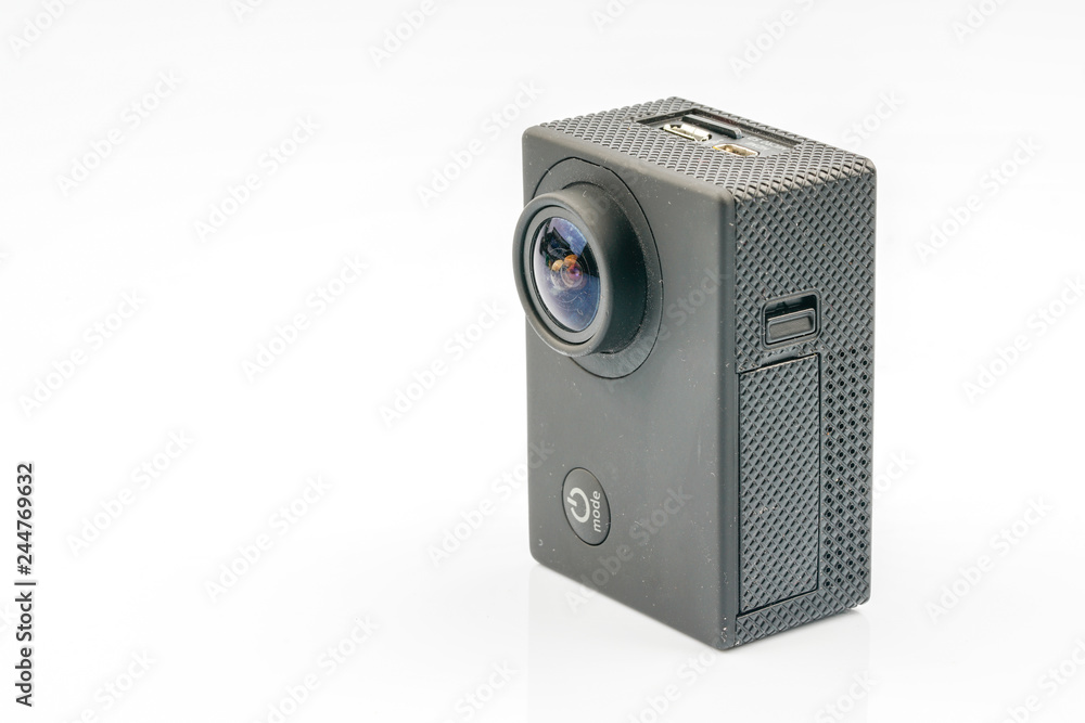 Action camera with white background. Action camera with white background.