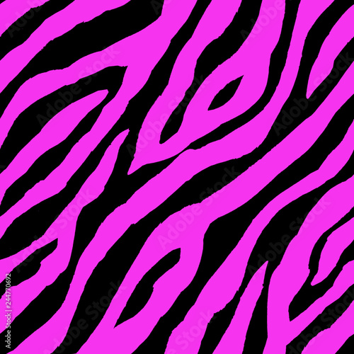 Black and pink abstract zebra striped textured seamless pattern