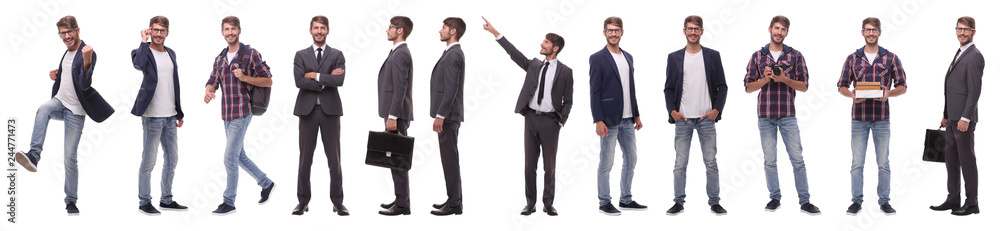 panoramic collage of a promising young man panoramic collage of a promising young man