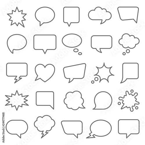 Set of comic speech bubbles. Cartoon vector illustration