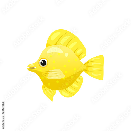 Tropical exotic Butteflyfish, bright colorful coloring, vector isolated on white background, cartoon style