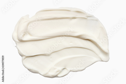 Fototapeta Sour cream texture, top view