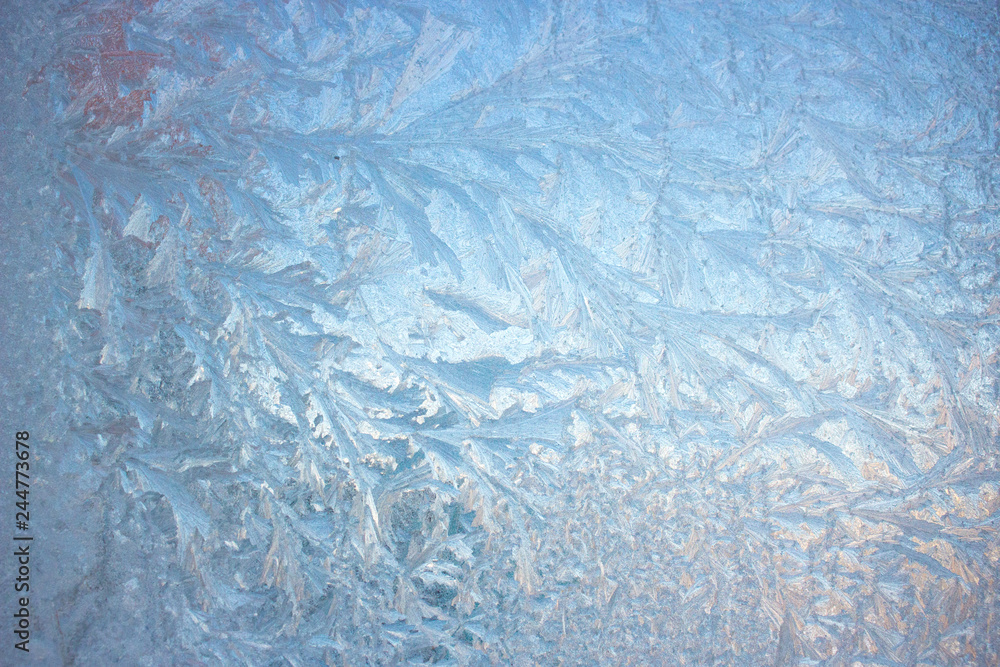 Cold frost patterns on glass Cold frost patterns on glass