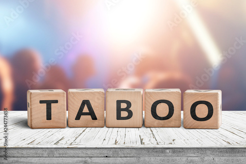 Taboo sign on a table in a night club photo