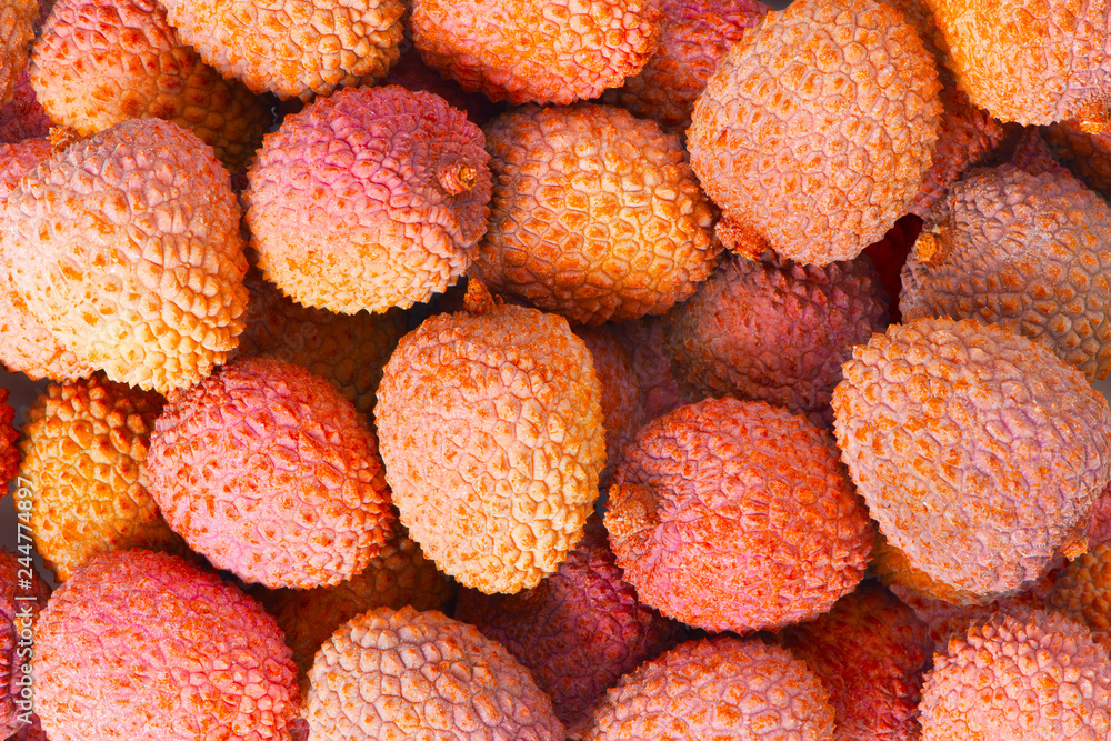 Background of ripe fresh lichee