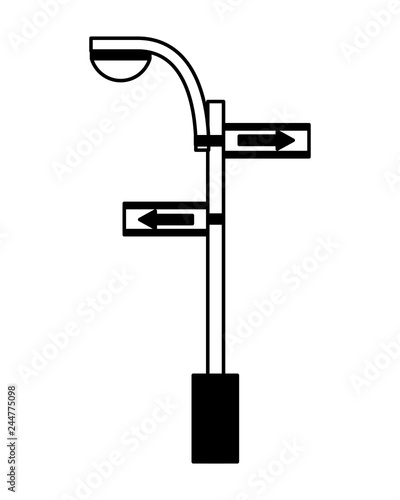 traffic light post and signal arrow