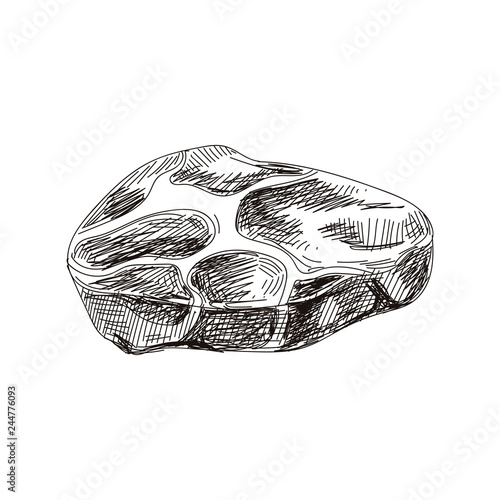 Beautiful vector hand drawn meat products Illustration.