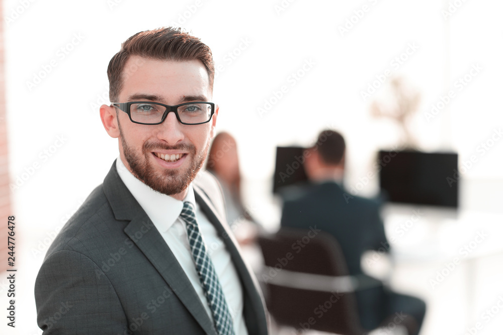 modern businessman standing in office. modern businessman standing in office.