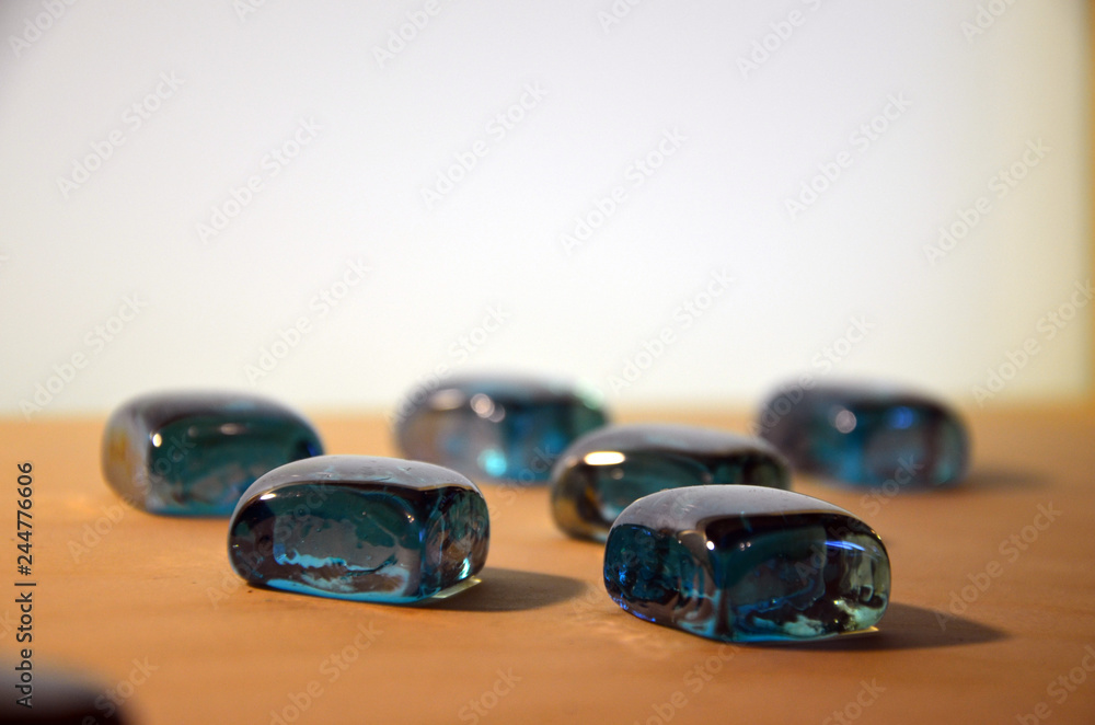Decorative blue glass stones Decorative blue glass stones