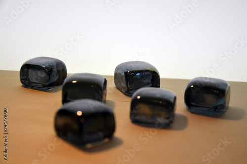 Decorative dark glass stones