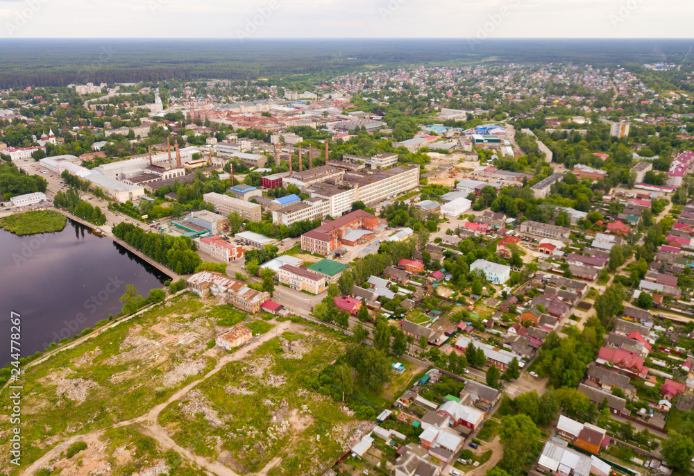 Panoramic aerial view of  district of Gus-Khrustalny, Vladimir region