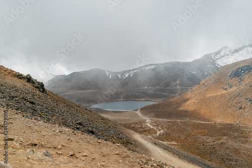 Beautiful lake inside the crater of Nevado de Toluca
