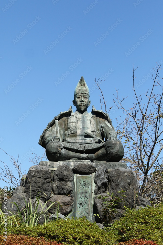 Statue of Minamoto no Yoritomo at Genjiyama Park, Kamakura, Kanagawa Prefecture, Japan Statue of Minamoto no Yoritomo at Genjiyama Park, Kamakura, Kanagawa Prefecture, Japan