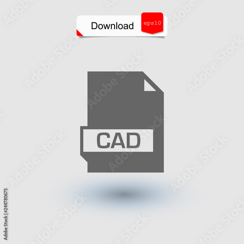 cad Icon vector.Perfect grey illustration on white background.