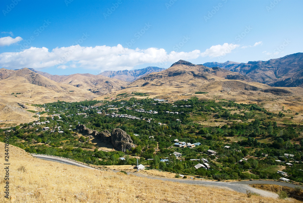 Autumn rural landscape of mountains, Armenia