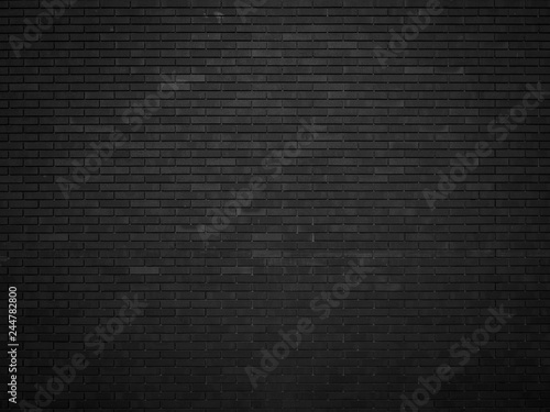 Black brick wall Background of dark stone texture, old dark black brick wall.