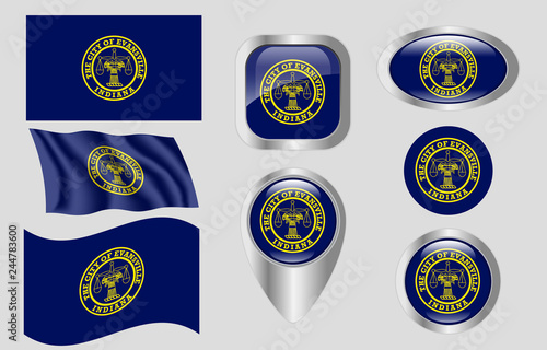 Flag of Evansville, Indiana