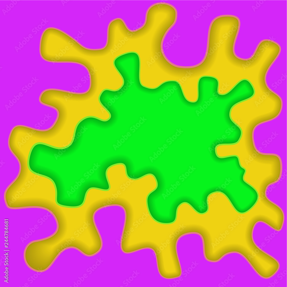 Colored paper waves, abstract, geometric background texture layers of depth in shades of purple, UFO green, yellow. Paper cut style. Colored paper waves, abstract, geometric background texture layers of depth in shades of purple, UFO green, yellow. Paper cut style.
